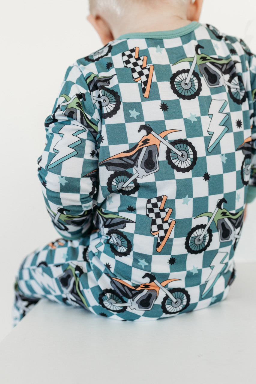 Moto Dude Bamboo Romper / Two Piece Set
