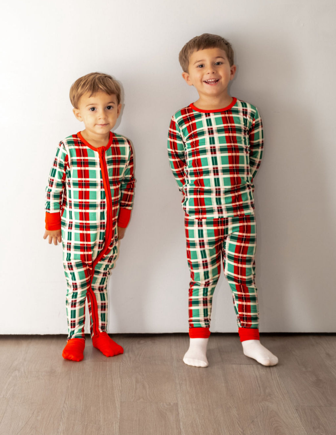 Christmas Plaid Romper & Two Piece Set