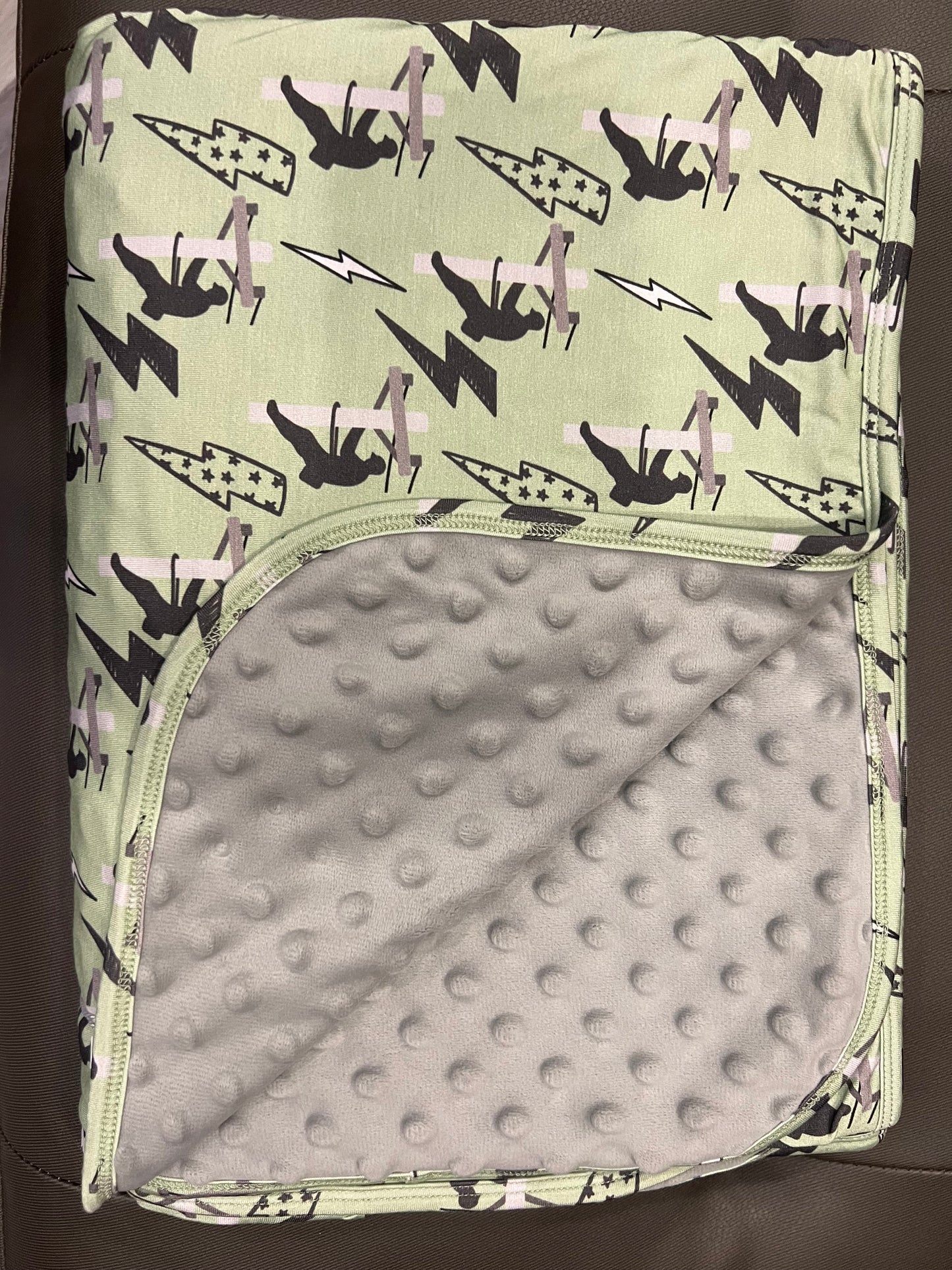 Green Lineman Blanket 26”x36”