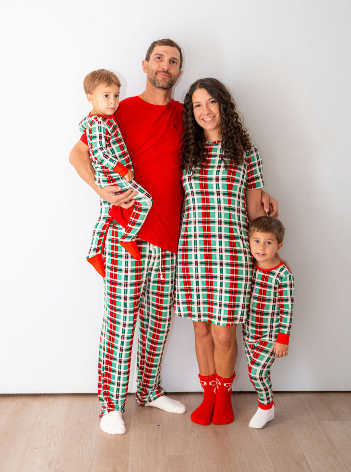Christmas Plaid Woman's Night Gown Bamboo Pajama