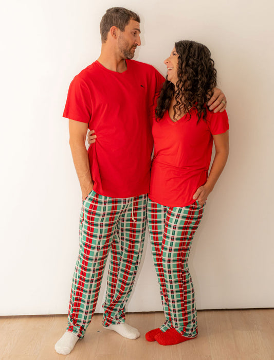 Christmas Plaid Men's Bamboo Pajama Pants
