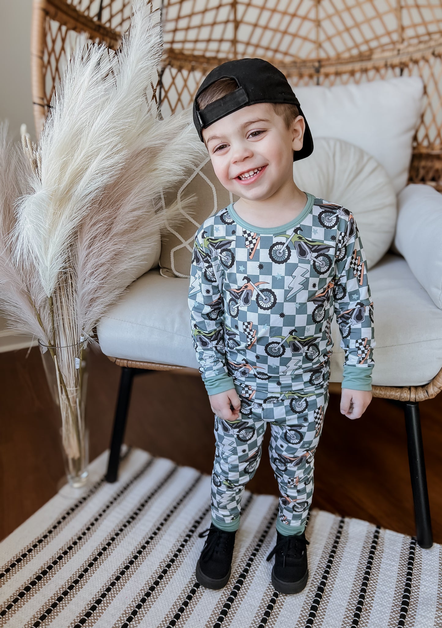 Moto Dude Bamboo Romper / Two Piece Set