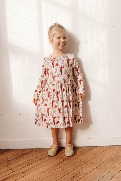 Maroon Lineman Twirl Dress