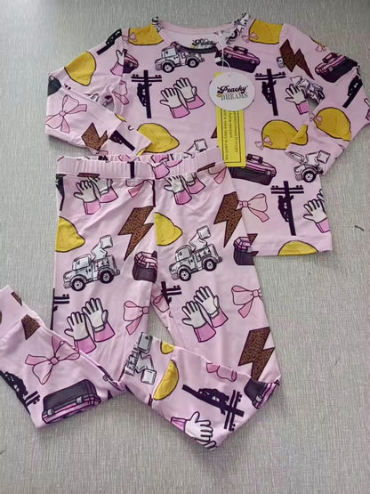 Pink Lineman Romper & Two Piece Set