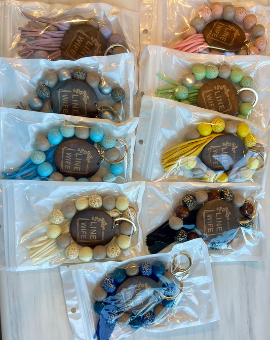 Linewife Beaded Wristlet Keychain