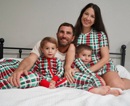 Christmas Plaid Woman's Night Gown Bamboo Pajama