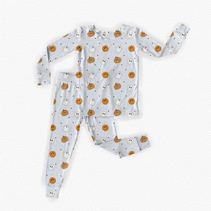 Pumpkin Ghost Smileys Bamboo Romper/ 2 Piece Set