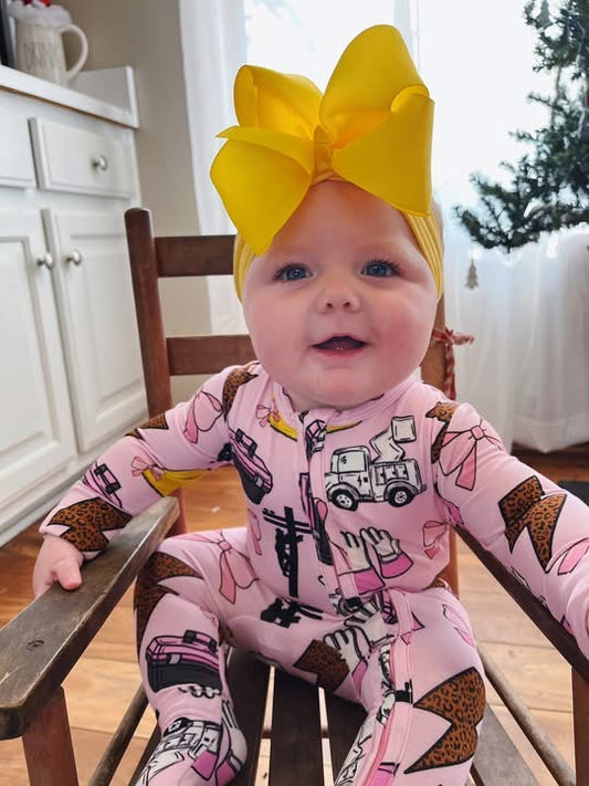 Pink Lineman Romper & Two Piece Set