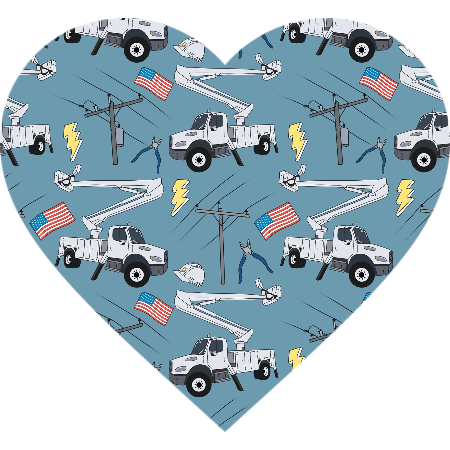 Blue Lineman Crib Sheet Set
