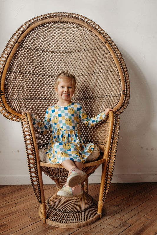 Electric Smileys Twirl Dress