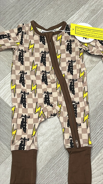 Checkered Lineman Romper & Two Piece Set