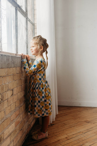 Electric Smileys Twirl Dress