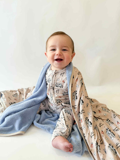 Tan Lineman Bamboo Plush Blanket