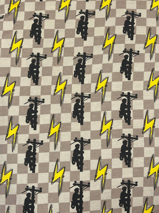 Checkered Lineman Crib Sheet Set