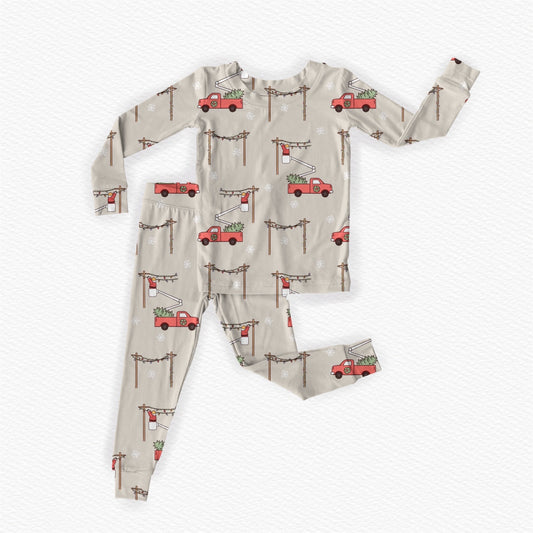 Lineman Santa Bucket Truck Romper & Two Piece Set