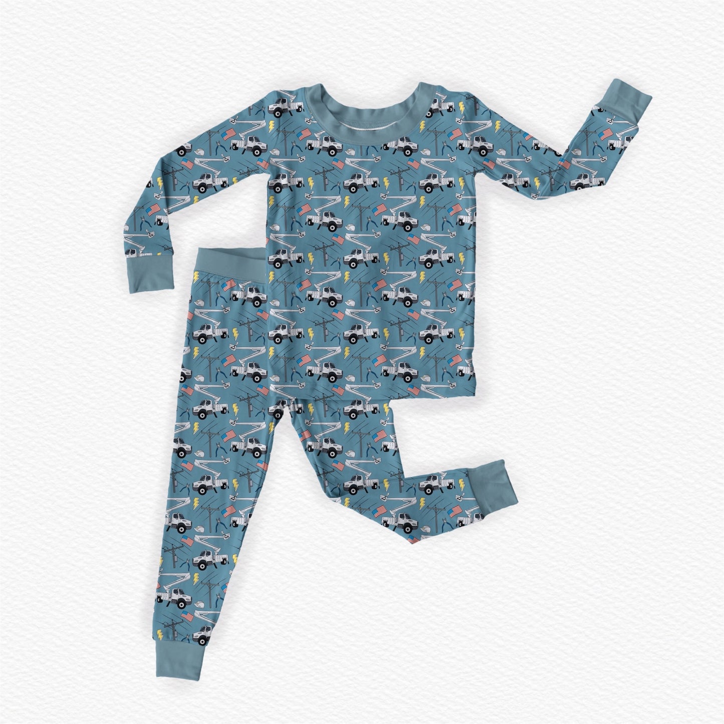 Blue Lineman Romper & Two Piece Set